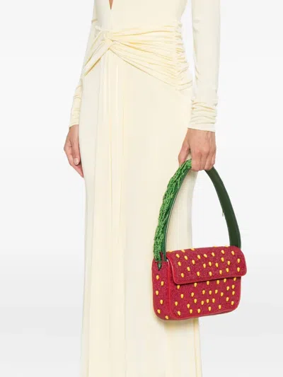 Staud Tommy Beaded Strawberry-motif Shoulder Bag