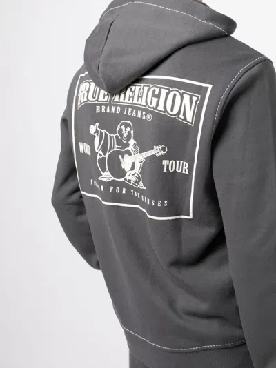 True Religion Big-t Zip Hoodie In Gray