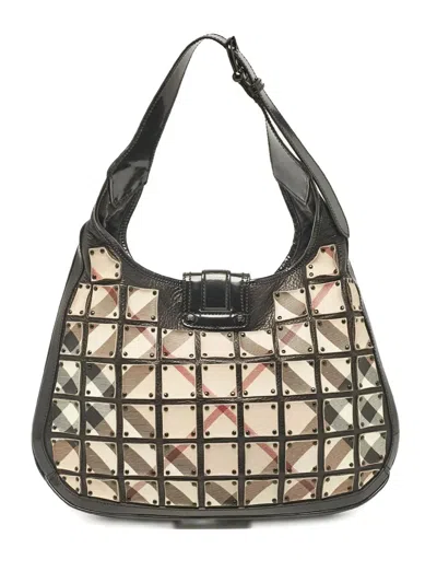 Pre-owned Burberry 2000 Checkered Shoulder Bag In Neutral