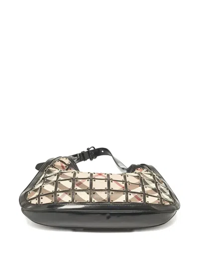 Pre-owned Burberry 2000 Checkered Shoulder Bag In Neutral