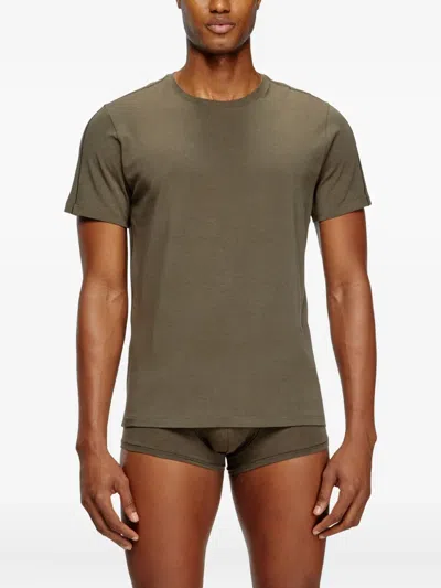 Diesel Randal-d-mono Crew-neck T-shirts (pack Of Two) In Green