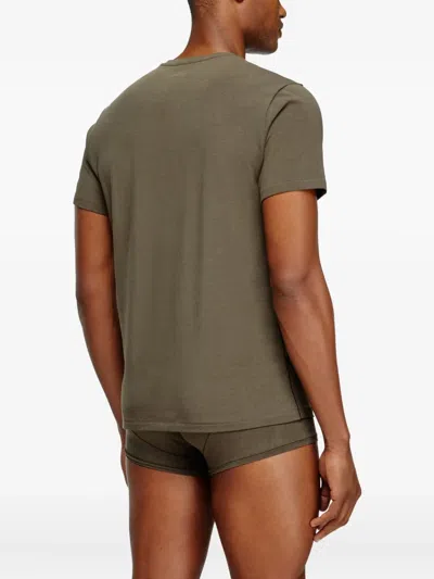 Diesel Randal-d-mono Crew-neck T-shirts (pack Of Two) In Green