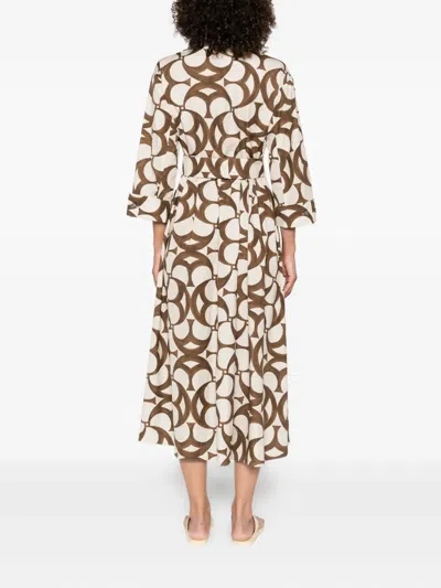 S Max Mara Alice Pleated Abstract-print Midi Dress