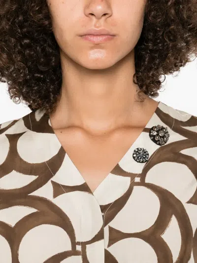 S Max Mara Alice Pleated Abstract-print Midi Dress