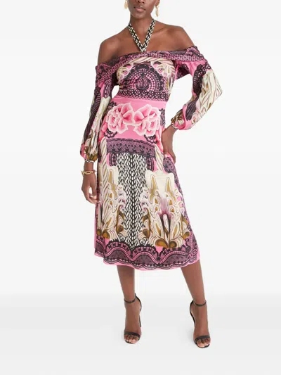 Temperley London Cici Floral-lace Halter Midi Dress In Multi