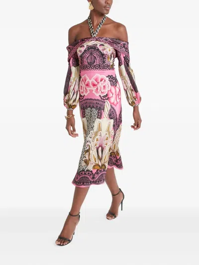 Temperley London Cici Floral-lace Halter Midi Dress In Multi