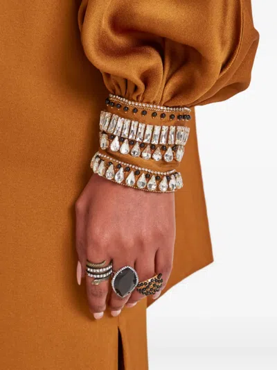 Temperley London Adalina One-shoulder Crystal-embellished Gown In Brown