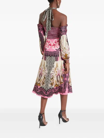 Temperley London Cici Floral-lace Halter Midi Dress In Multi