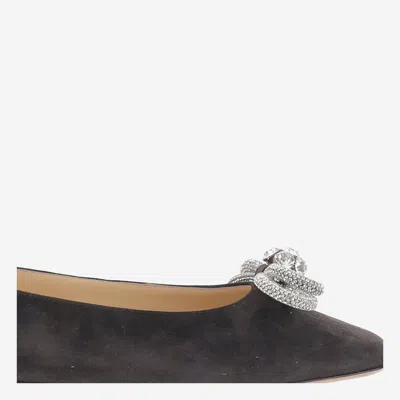 Mach &amp; Mach Suede Ballet Flats With Double Bow