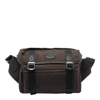 Tod's Leather And Fabric Crossbody Bag