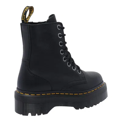 Dr. Martens Jadon Smooth Platform Lace-up Combat Boots In Black