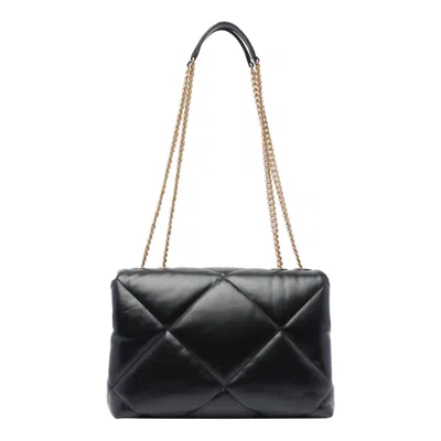 Tory Burch Kira Matelassé Leather Shoulder Bag In Black