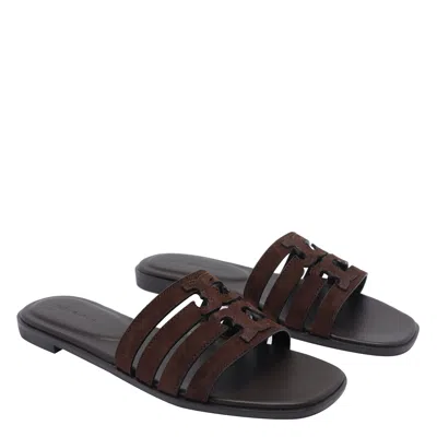 Tory Burch Ines Suede Cage Slide Sandals