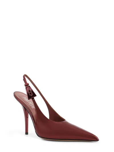 Paris Texas Jessica Slingback Mirror Leather Pumps In Burgundy