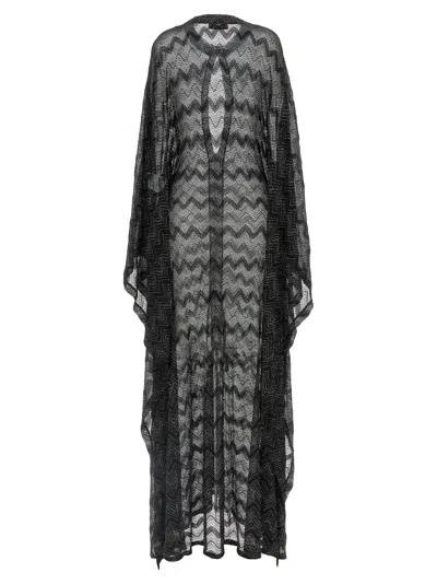 Missoni Zigzag Knit Dress Dresses Multicolor In Black
