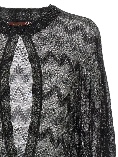 Missoni Zigzag Knit Dress Dresses Multicolor In Black