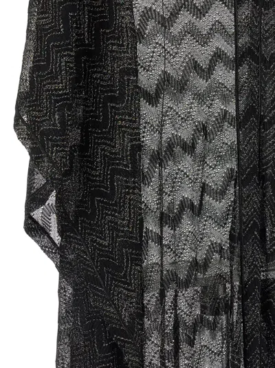 Missoni Zigzag Knit Dress Dresses Multicolor In Black