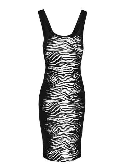Versace Jeans Couture Vestido Midi - Negro In Multi