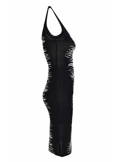Versace Jeans Couture Vestido Midi - Negro In Multi