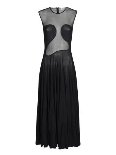 Alaïa Paneled Maxi Dress In Black