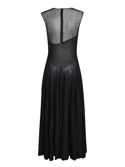 Alaïa Paneled Maxi Dress In Black
