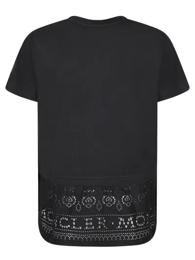 Moncler Black Lace Jersey T-shirt In Black