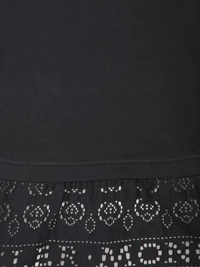 Moncler Black Lace Jersey T-shirt In Black