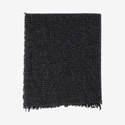 Faliero Sarti Elisa Cashmere Blend Scarf With Sequins In Black