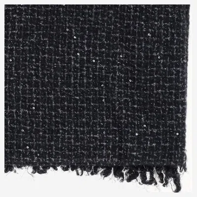 Faliero Sarti Elisa Cashmere Blend Scarf With Sequins In Black