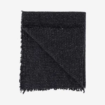 Faliero Sarti Elisa Cashmere Blend Scarf With Sequins In Black