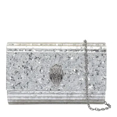 Kurt Geiger Embellished Chain Shoulder Bag In Silver