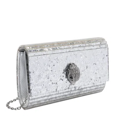 Kurt Geiger Embellished Chain Shoulder Bag In Silver