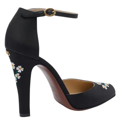 Valentino Fabric Dolly Pumps Embroidered Detail In Black