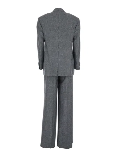 Tagliatore Double Breasted Blazer In Gray