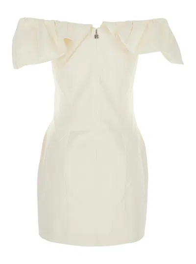 Rotate Birger Christensen Rotate Birgerchristensen Mini Dress With Bare Shoulders In White