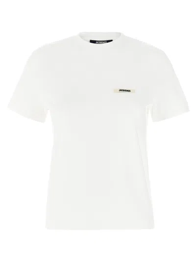 Jacquemus Le T-shirt Gros-grain Mc T-shirt In White