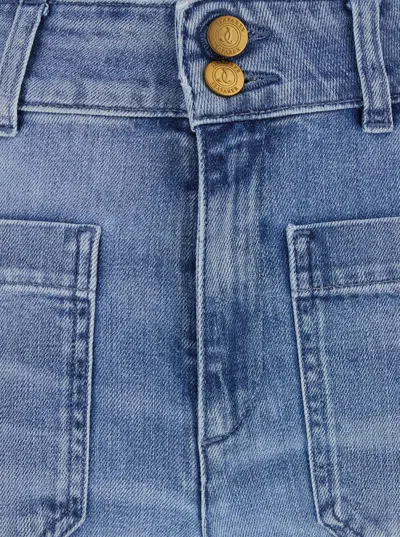 The Seafarer Jane Blue Trousers With Front Pockets And Washed Effect In Cotton Woman