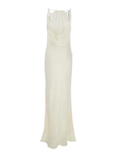 Rotate Birger Christensen Maxi Slip Dress In Neutral