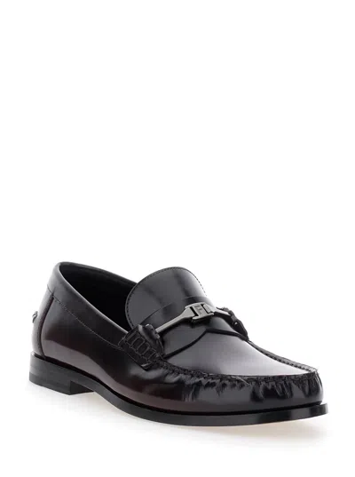 Ferragamo Black Leather Loafers