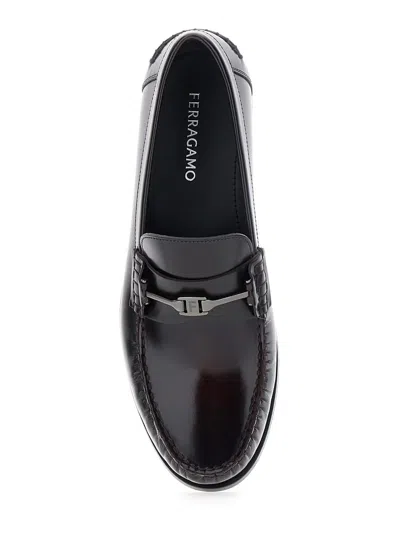 Ferragamo Black Leather Loafers