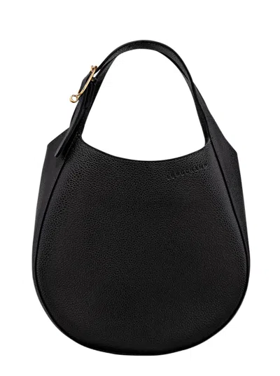 Longchamp 'le Foulonné Black Small Handbag With Logo Lettering On The Front And Adjustable And Removable Shoul In Black