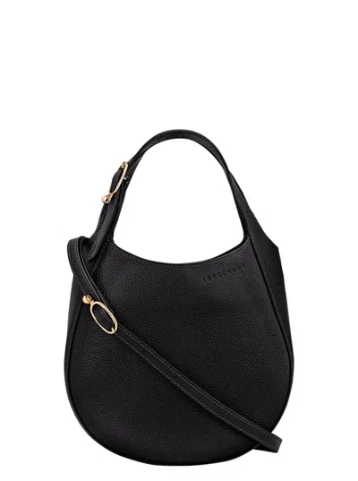 Longchamp 'le Foulonné Black Small Handbag With Logo Lettering On The Front And Adjustable And Removable Shoul In Black