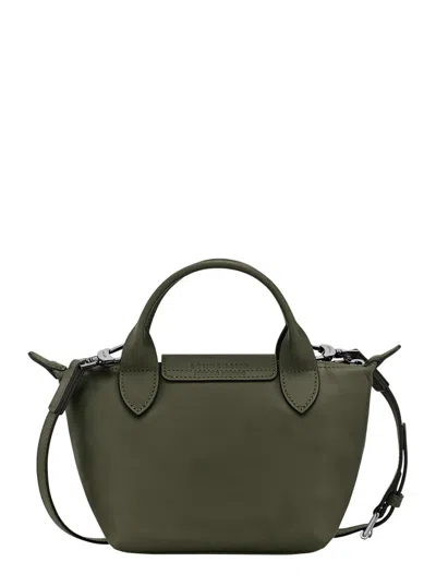 Longchamp Le Pilage Xtra Green Handbag With Adjustable And Removable Shoulder Strap And Embossed Logo On The F