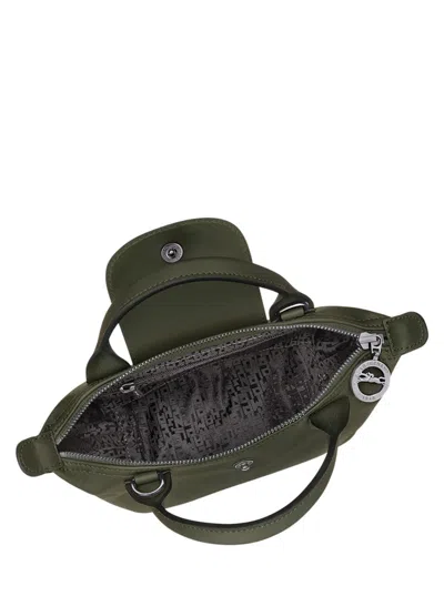 Longchamp Le Pilage Xtra Green Handbag With Adjustable And Removable Shoulder Strap And Embossed Logo On The F