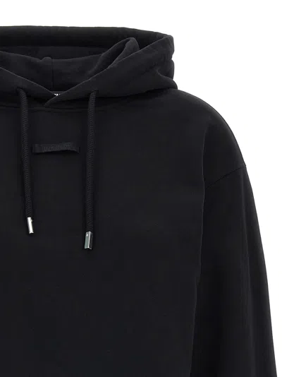 Jacquemus Le Grosgrain Logo Cotton Fleece Crop Hoodie