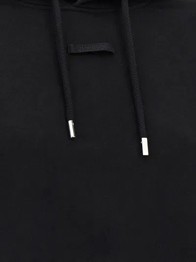 Jacquemus Le Grosgrain Logo Cotton Fleece Crop Hoodie