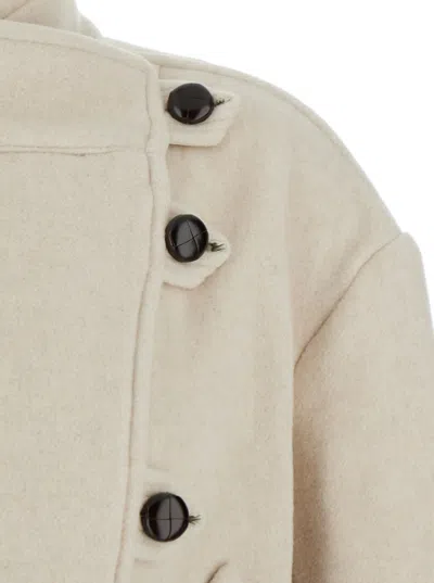 Isabel Marant Hanisgb Balloon-cut Wool-blend Jacket With High Collar In Neutral