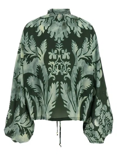 F.r.s For Restless Sleepers F. R.s For Restless Sleepers Archilo Top Dark Green Background Damask