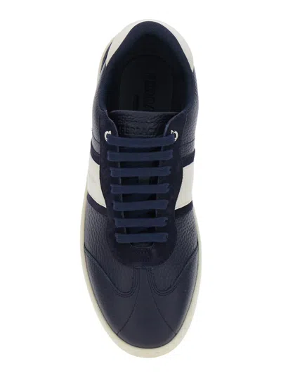 Ferragamo Low-top Blue Calfskin Sneakers In Multi
