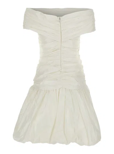 Rotate Birger Christensen Off Shoulder Mini Dress In White